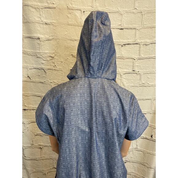 DEREK LAM jacket zip short sleeve denim High Neck Size S Hooded pockets - Picture 8 of 12